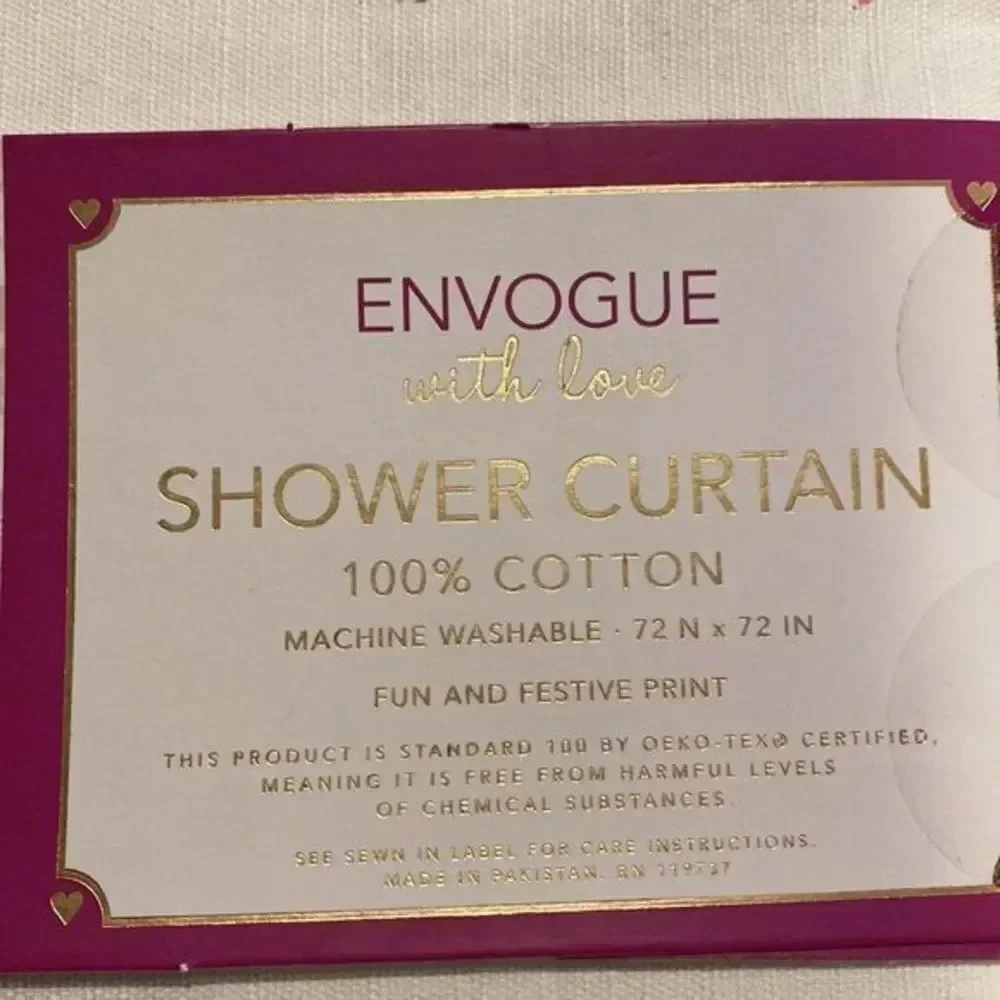 Envogue  with love shower curtain 72 x 72 Hearts